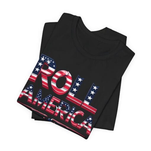 Roll America T-Shirt – Patriotic College Game Day Shirt – Red White & Blue Graphic Tee – Unisex 4th of July USA Shirt – Bella Canvas 3001 - Image 14