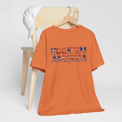 Hook ’Em America T-Shirt – Texas Pride Patriotic Tee – Red White & Blue College Style Shirt – Unisex 4th of July Graphic – Bella+Canvas 3001 - Image 21