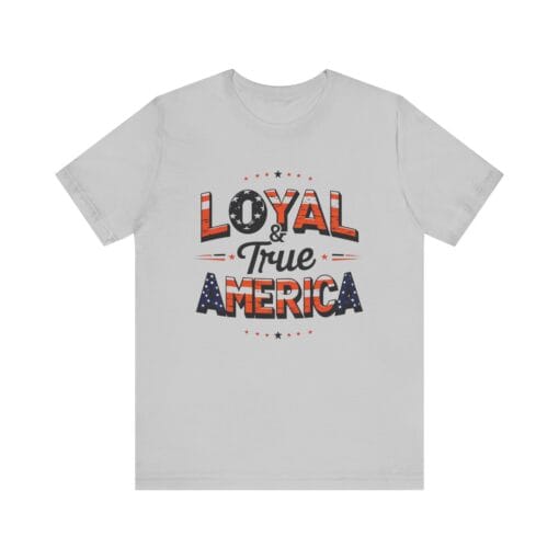 Loyal & True America T-Shirt – Patriotic Flag Graphic Tee – Honor, Integrity, Freedom – Unisex 4th of July Shirt – Bella+Canvas 3001 - Image 6