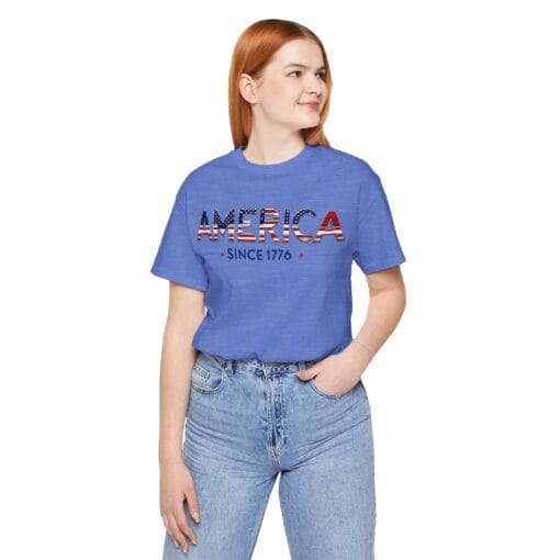 Patriotic America Tee - Unisex Jersey Short Sleeve Shirt America Since 1776 - Image 23