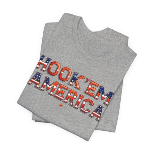 Hook ’Em America T-Shirt – Texas Pride Patriotic Tee – Red White & Blue College Style Shirt – Unisex 4th of July Graphic – Bella+Canvas 3001 - Image 28