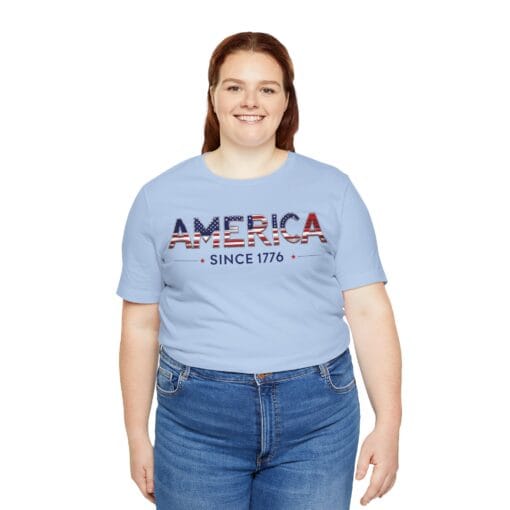 Patriotic America Tee - Unisex Jersey Short Sleeve Shirt America Since 1776 - Image 11