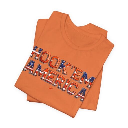 Hook ’Em America T-Shirt – Texas Pride Patriotic Tee – Red White & Blue College Style Shirt – Unisex 4th of July Graphic – Bella+Canvas 3001 - Image 20