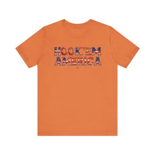 Hook ’Em America T-Shirt – Texas Pride Patriotic Tee – Red White & Blue College Style Shirt – Unisex 4th of July Graphic – Bella+Canvas 3001 - Image 16