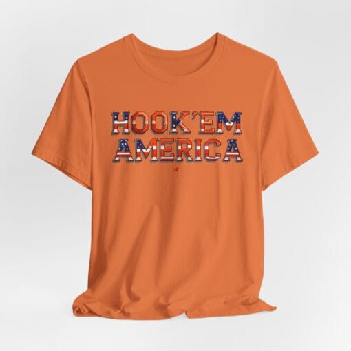 Hook ’Em America T-Shirt – Texas Pride Patriotic Tee – Red White & Blue College Style Shirt – Unisex 4th of July Graphic – Bella+Canvas 3001 - Image 22