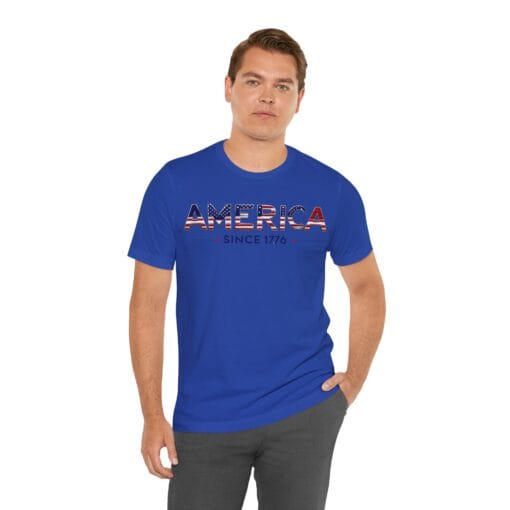 Patriotic America Tee - Unisex Jersey Short Sleeve Shirt America Since 1776 - Image 28