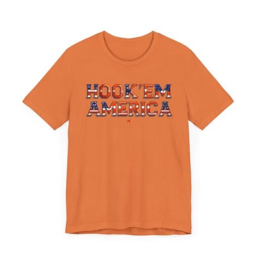 Hook ’Em America T-Shirt – Texas Pride Patriotic Tee – Red White & Blue College Style Shirt – Unisex 4th of July Graphic – Bella+Canvas 3001 - Image 18
