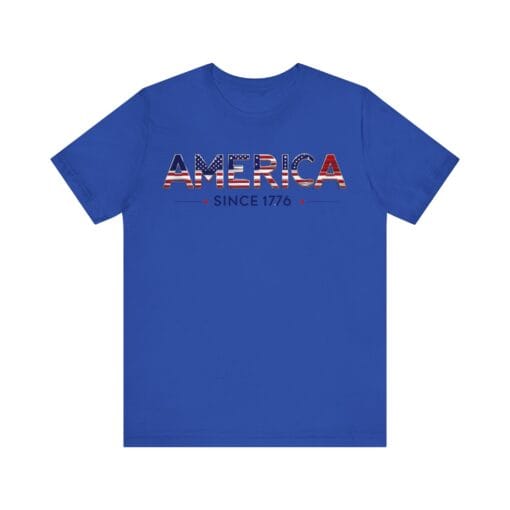 Patriotic America Tee - Unisex Jersey Short Sleeve Shirt America Since 1776 - Image 24