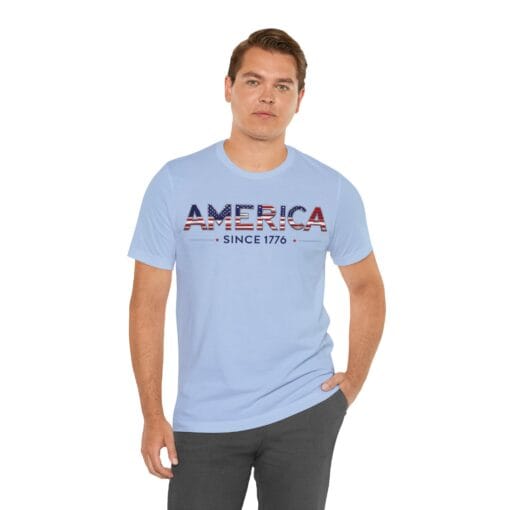 Patriotic America Tee - Unisex Jersey Short Sleeve Shirt America Since 1776 - Image 12